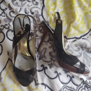 GUESS by Marciano Brown & Gold Heels